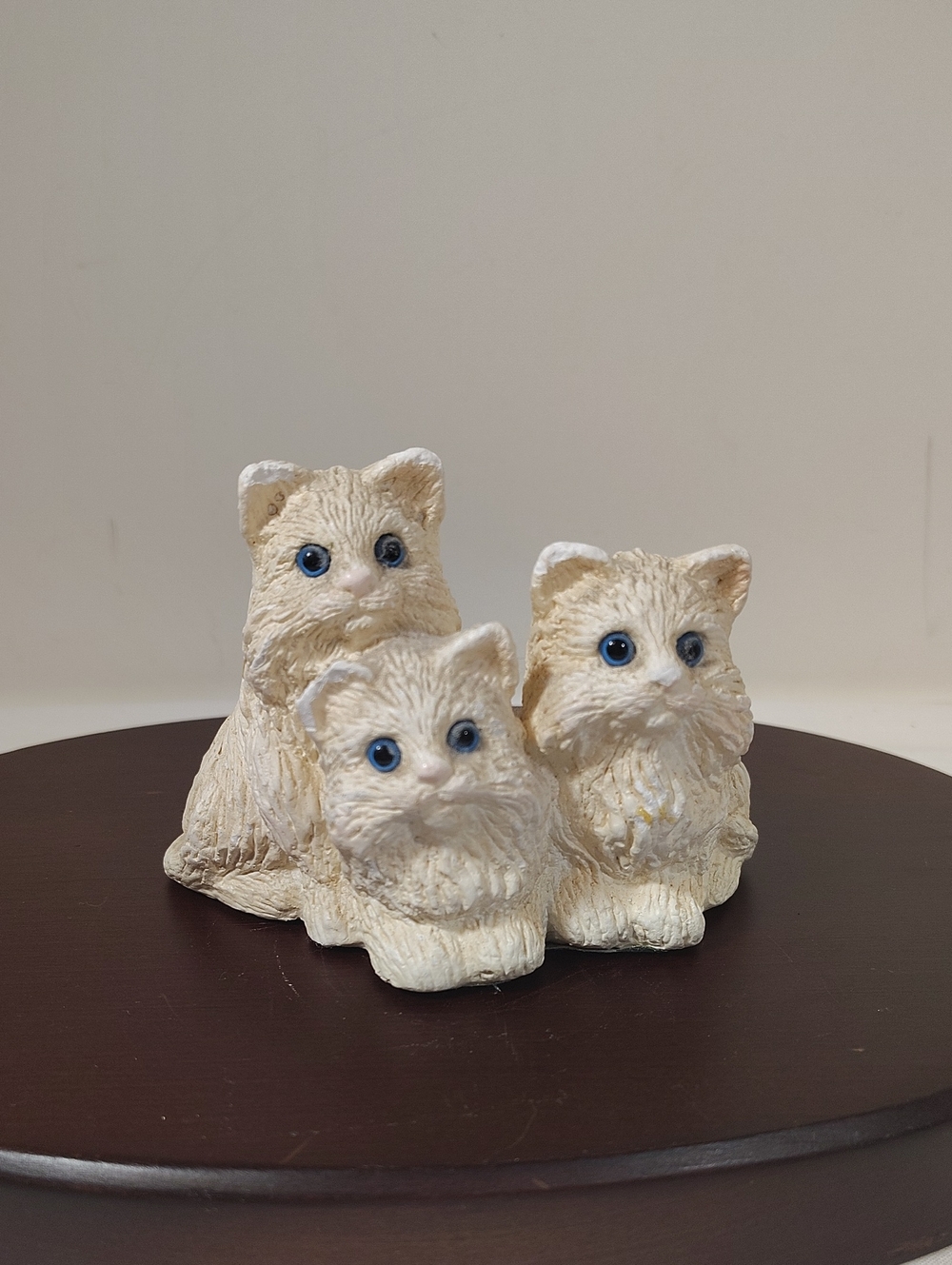 Cream Trio Kitten Figurine - Decorative Small Pets Accent